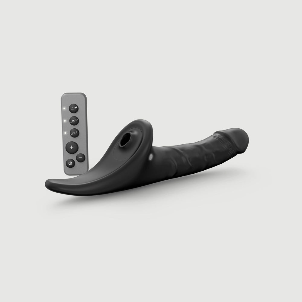 Вібронасадка для страпону з вакуумною стимуляцією Strap-On-Me Multi Orgasm Realistic Dildo M Black