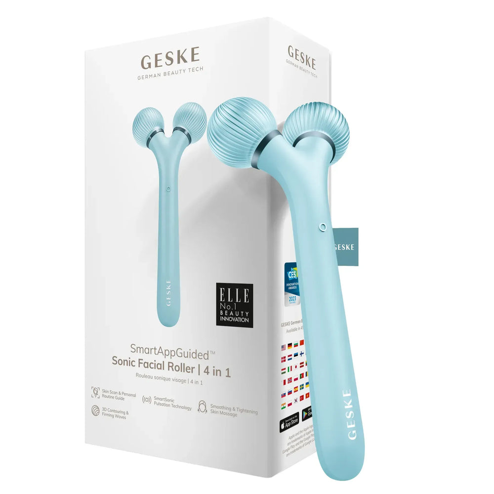Електронний ультразвуковий ролик для обличчя GESKE Sonic Facial Roller 4в1 turquoise