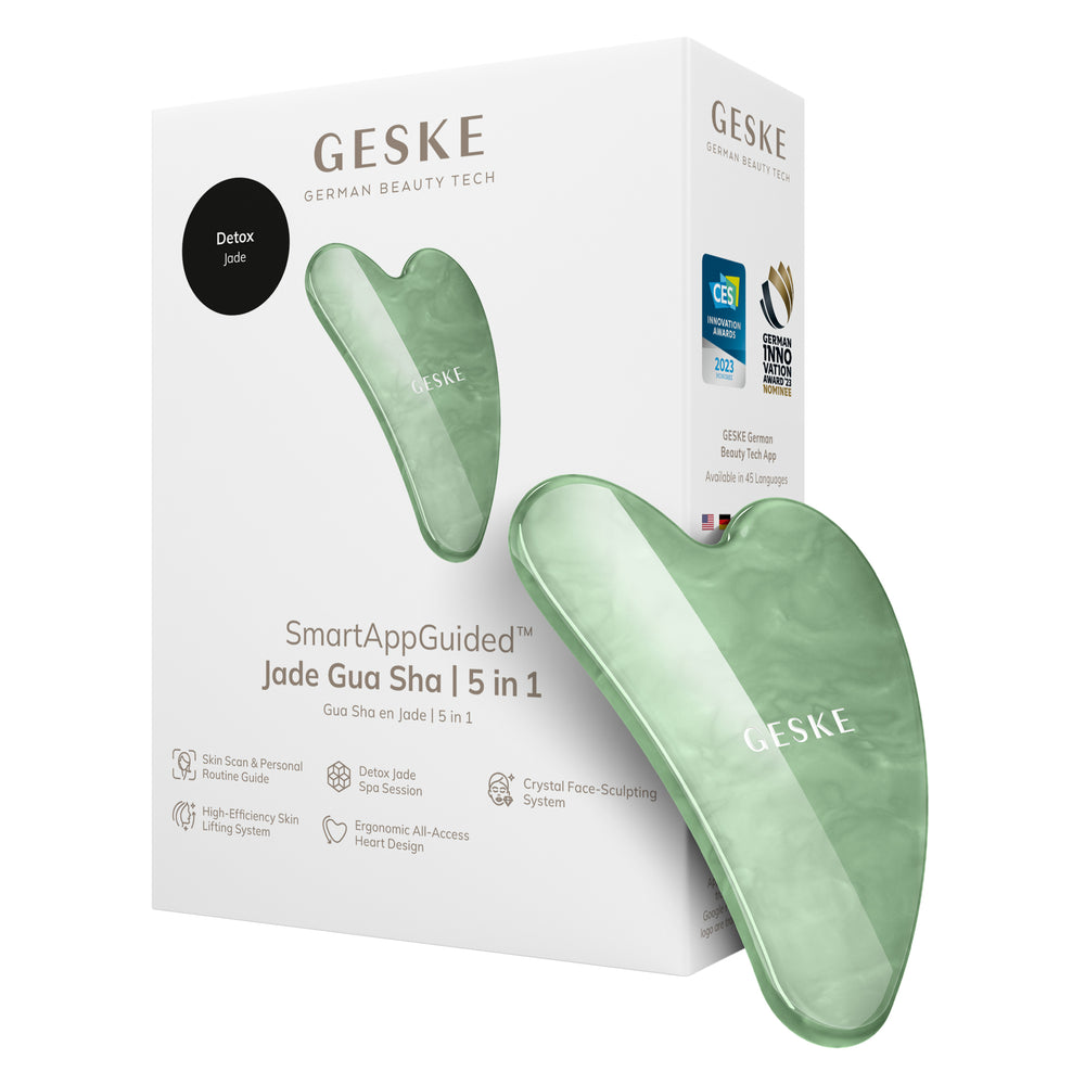 Нефритовий масажер-скребок гуаша GESKE SmartAppGuided Jade Gua Sha 5в1