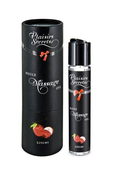 Масажна олія Plaisirs Secrets Litchi з афродизіаками, їстівна, подарункове паковання