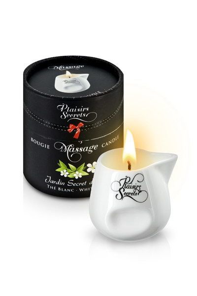 Масажна свічка Plaisirs Secrets White Tea подарункова упаковка, керамічний посуд