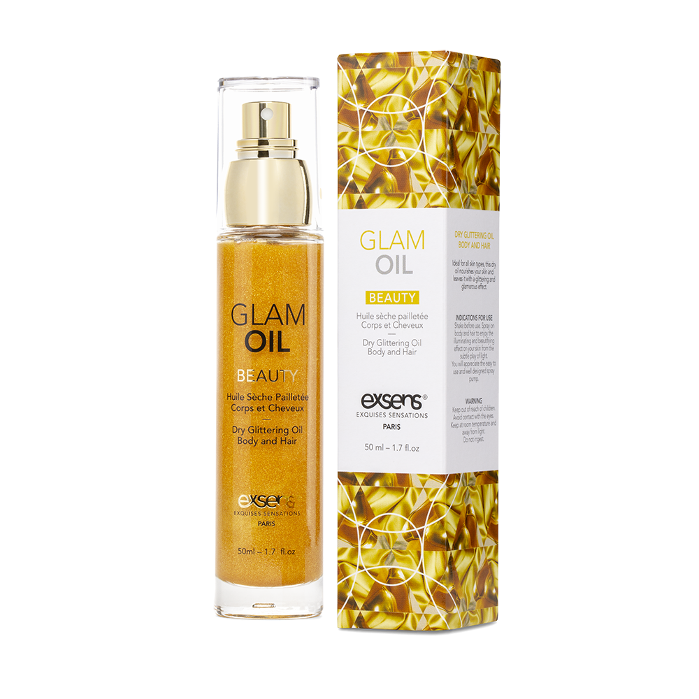 Олія для тіла з блиском EXSENS Glam Oil, з мигдальною олією, без парабенів і феноксіетанолу