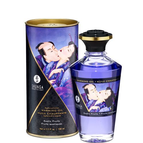 Розігрівальна олія Shunga Aphrodisiac Warming Oil – Exotic Fruits без цукру, смачна