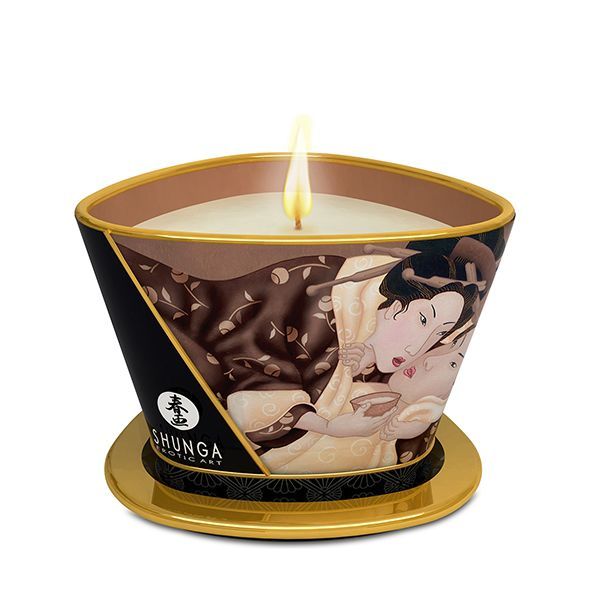Масажна свічка Shunga Massage Candle – Intoxicating Chocolate з афродизіаками