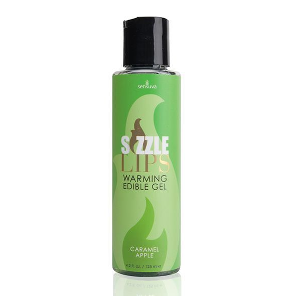 Зігрівальний масажний гель Sensuva Sizzle Lips Caramel Apple, без цукру, їстівний