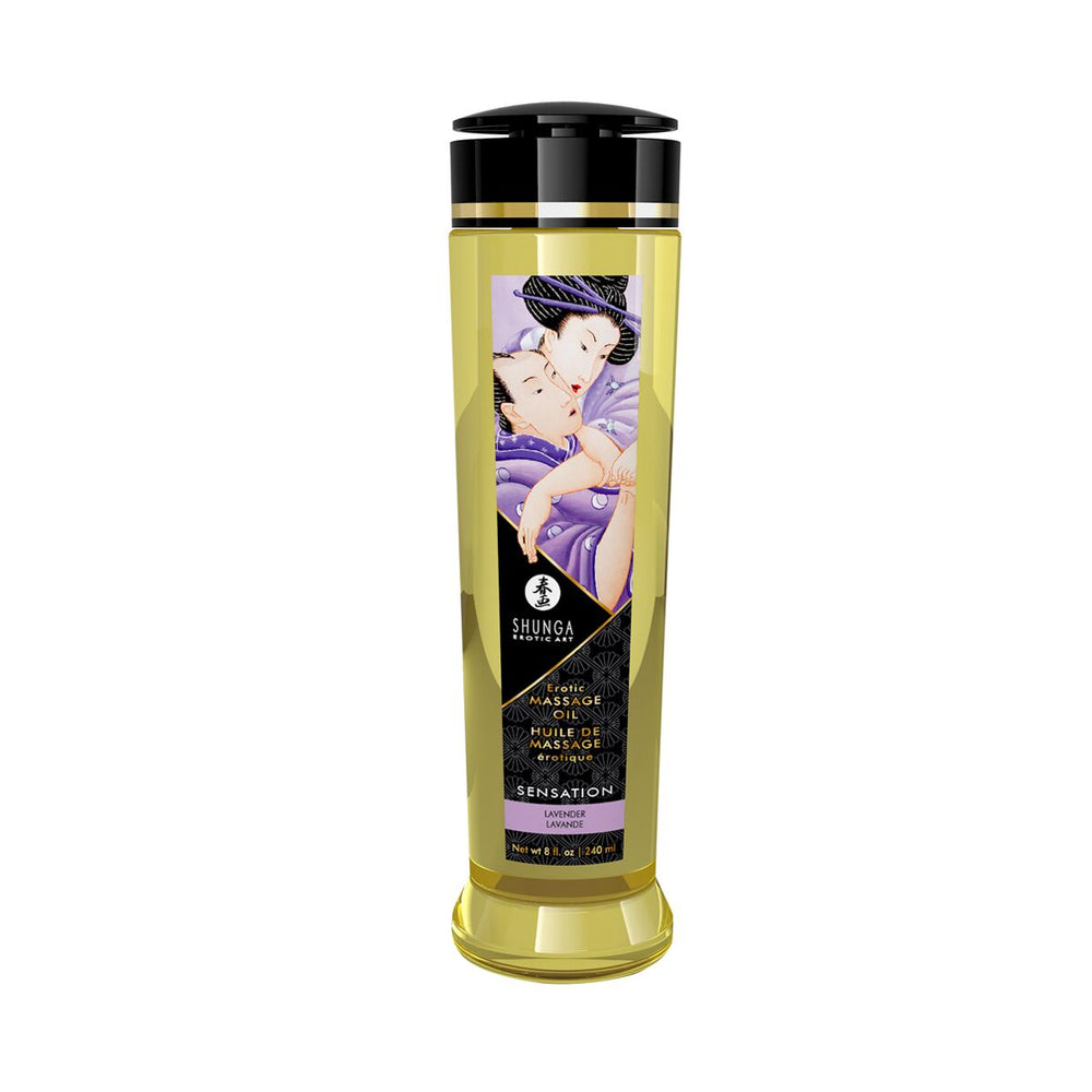 Масажна олія Shunga Sensation – Lavender натуральна зволожувальна