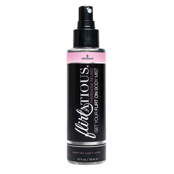 Спрей-міст для тіла з феромонами Sensuva Flirtatious Vanilla, Sugar, & Sweet Pea
