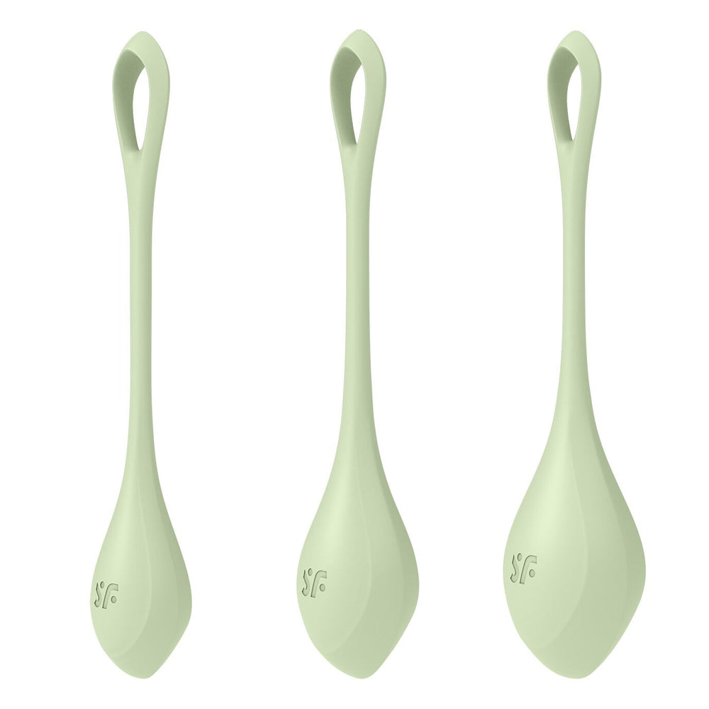 Набір йоні-намистин Satisfyer Yoni Power 2 Light Green, діаметр 2-2,5-3 см, маса 22-44-73 г