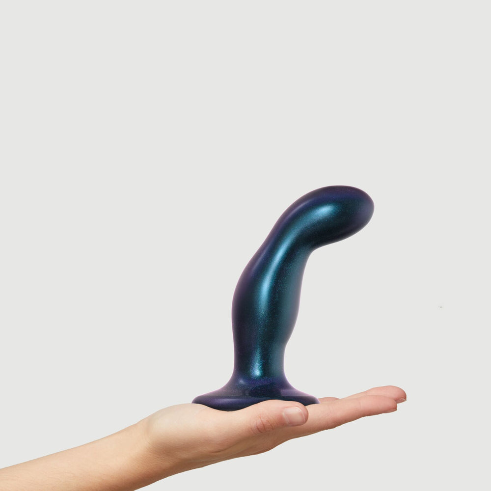 Дилдо Strap-On-Me DILDO PLUG SNAKY METALLIC BLUE, діаметр 4 см, ввідна довжина 15,3 см