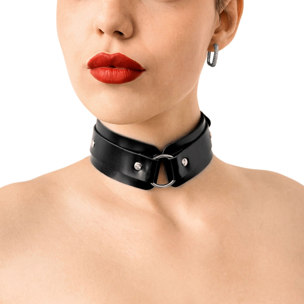 БДСМ-нашийник з кільцем Art of Sex - Martina Collar with ring, натуральна шкіра