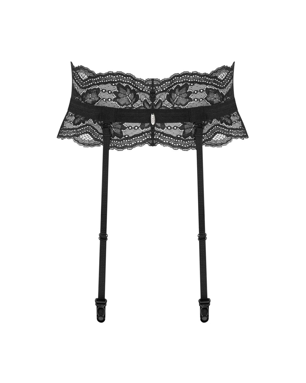 Пояс для панчіх Obsessive Nutris garter belt, XS/S, мереживний, з довгими пажами