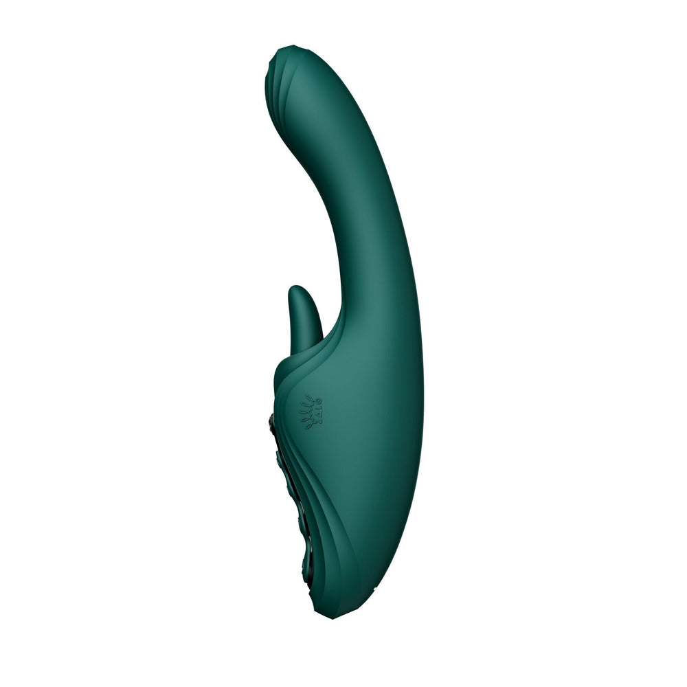 Смарт-вібратор Zalo Ares Turquoise Green, підігрів, 3 мотори, язичок для клітора, стимуляція точки G