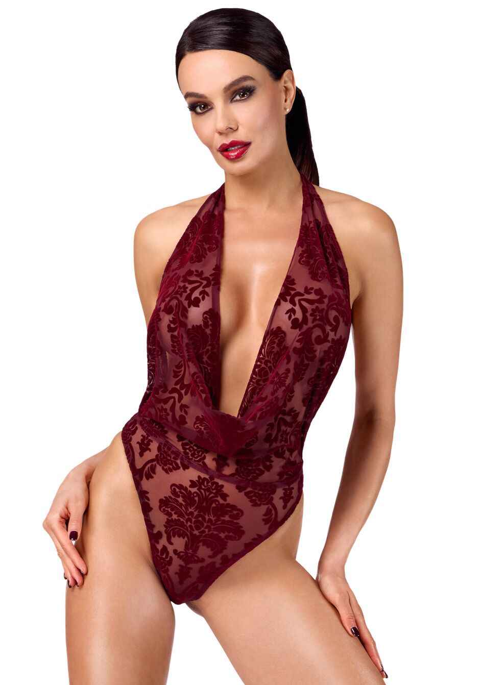 Боді Noir Handmade F386 Kink Royal cascade bodysuit S