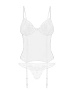Корсет Obsessive Alissium corset & thong M/L (м'ята упаковка!!!)