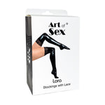 Сексуальні вінілові панчохи Art of Sex - Lora з мереживом