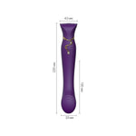 Смартвібратор Zalo — Queen Twilight Purple, пульсівна перлина, кристал Swarovski