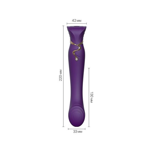 Смартвібратор Zalo — Queen Twilight Purple, пульсівна перлина, кристал Swarovski