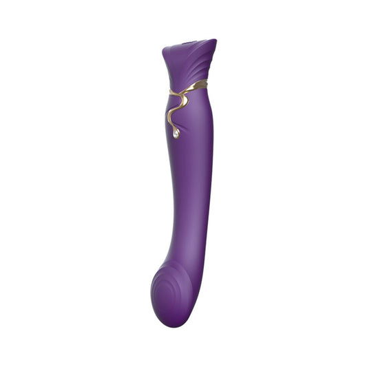 Смартвібратор Zalo — Queen Twilight Purple, пульсівна перлина, кристал Swarovski