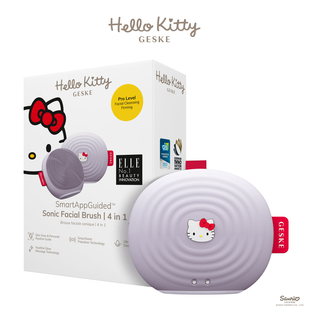 Електронна ультразвукова щітка для обличчя GESKE Sonic Facial Brush 4в1 by Hello Kitty purple
