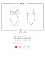 Мереживне боді з доступом Obsessive 818-TED-1 teddy XS/S, чорне