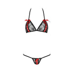 Комплект білизни Passion MELISSA BIKINI XXL/XXXL, black, ліф зі шнурівкою і трусики-стрінги
