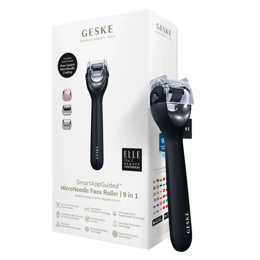 Електронний ролер для обличчя з мікроголками GESKE MicroNeedle Face Roller 9в1 black