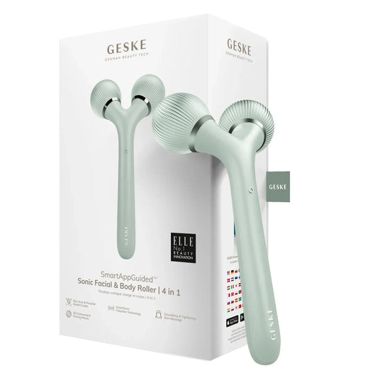 Електронний ультразвуковий ролик для обличчя та тіла GESKE Sonic Facial&Body Roller 4в1 green