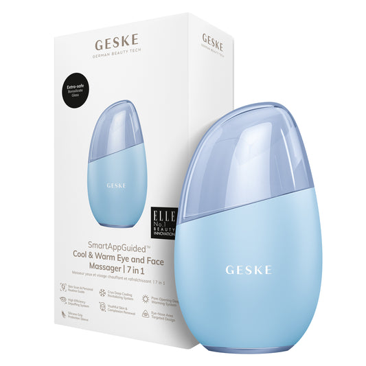 Масажер для обличчя GESKE Cool&Warm Eye and Face Massager 7в1 aquamarine