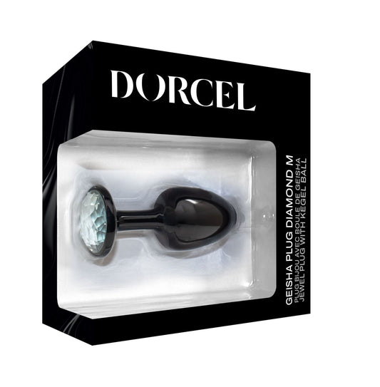 Анальна пробка Dorcel Geisha Plug Diamond M з кулькою всередині, створює вібрації, макс. діам. 3,2см