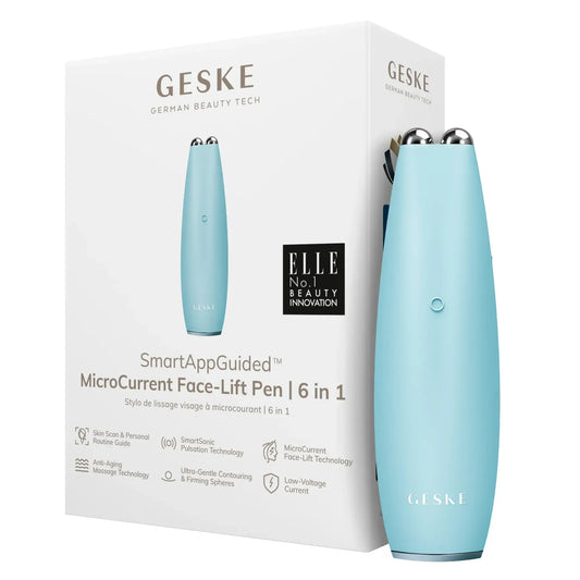 Мікрострумова ручка для підтяжки шкіри обличчя GESKE MicroCurrent Face-Lift Pen 6в1 turquoise