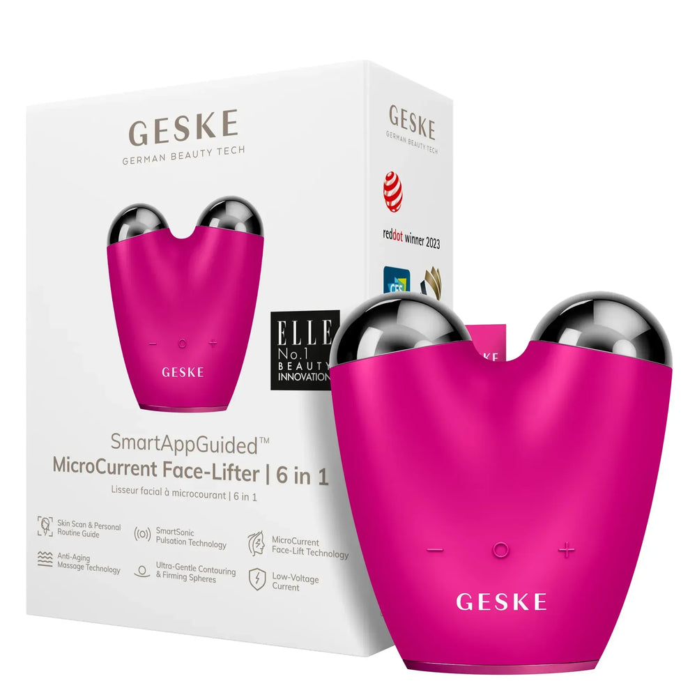 Мікрострумовий підтягувач шкіри обличчя GESKE MicroCurrent Face-Lifter 6в1 magenta