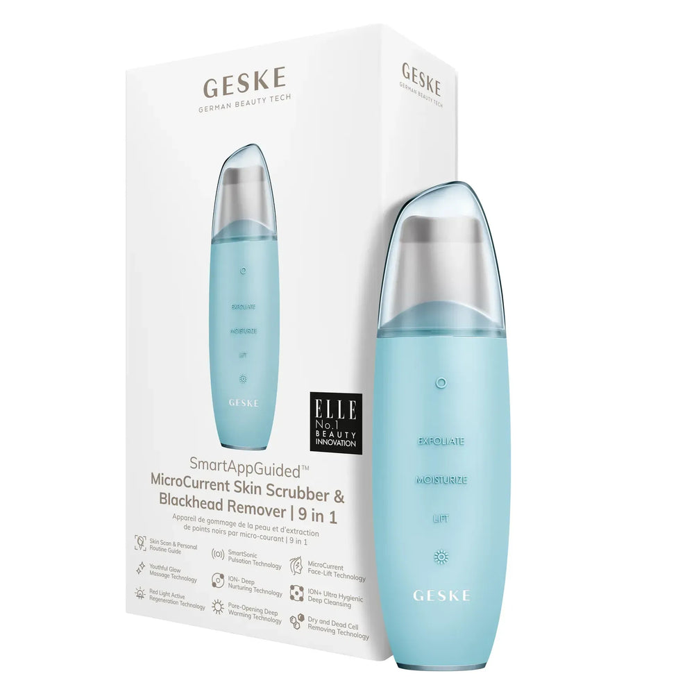 Мікрострумовий скрабер для шкіри та усунення чорних точок GESKE MicroCurrent Skin Scrubber&Blackhead Remover 9в1 turquoise