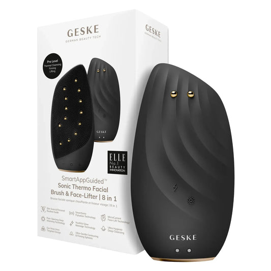 Очищувальна щітка для обличчя GESKE Sonic Thermo Facial Brush&Face-Lifter 8в1 gray