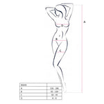 Бодістокінг Passion BS045 white, комбінезон, імітація панчох і боді