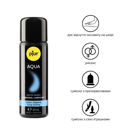 Лубрикант на водній основі pjur Aqua, ефект оксамитової шкіри без прилипання