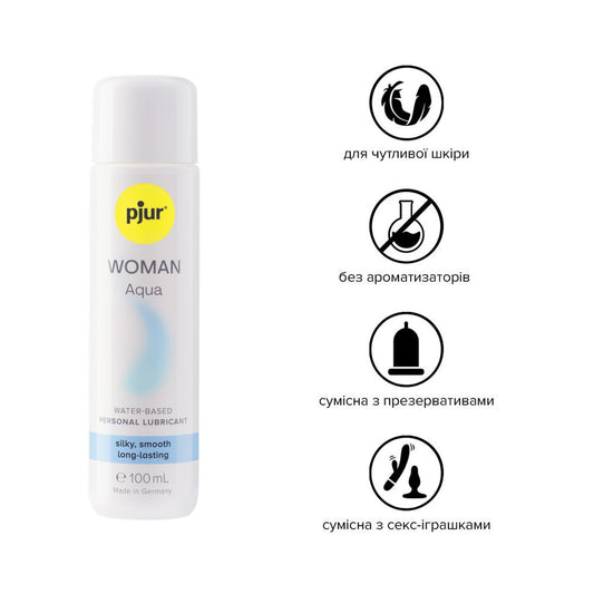 Лубрикант на водній основі pjur Woman Aqua, для інтенсивного ковзання, зволоження та догляд