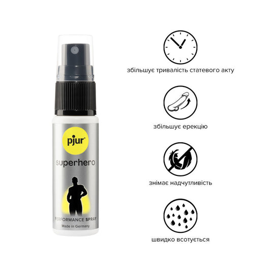 Спрей-пролонгатор pjur Superhero Performance Spray, всотується в шкіру, природні компоненти