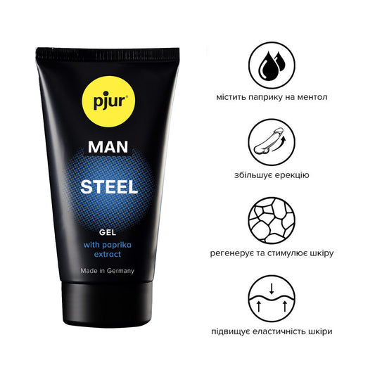 Гель-стимулятор для пеніса pjur MAN Steel Gel, з екстрактом паприки та ментолом