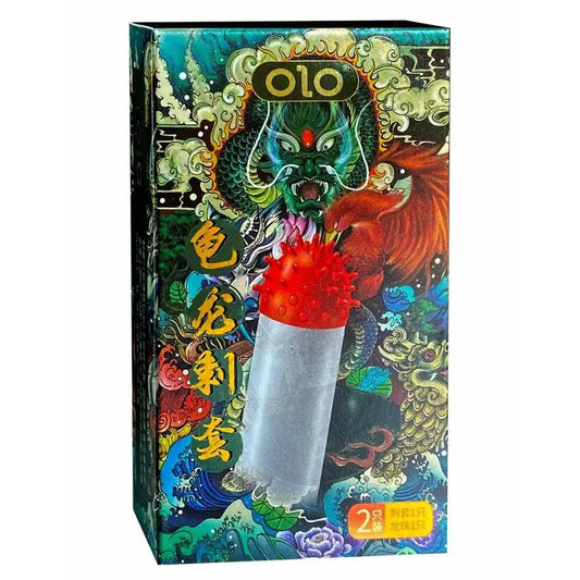 Презервативи OLO Dragon з вусиками + кулька (у комплекті 1 презератив +1 кулька)