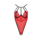 Боді з високим вирізом стегна Passion Exclusive AKITA BODY L/XL, red