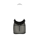 Сорочка прозора приталена Passion ERZA CHEMISE L/XL, black, трусики