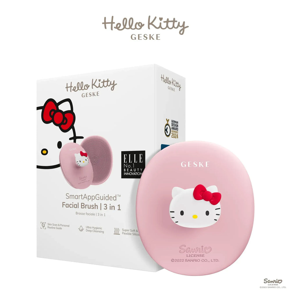 Щітка для обличчя GESKE Facial Brush 3в1 by Hello Kitty з тримачем pink