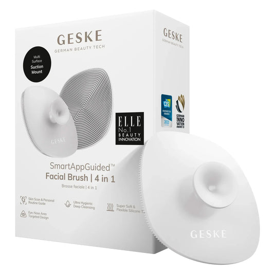 Щітка для обличчя GESKE Facial Brush 4в1 з тримачем white