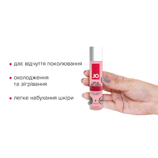 Гель для оральних пестощів JO Oral Delight — Strawberry Sensation, ефект холод-тепло