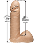 Фалоімітатор Doc Johnson Vac-U-Lock - 6 Inch ULTRASKYN Cock White, діаметр 4,3 см