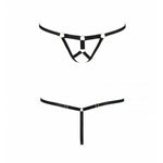 Трусики стрінги зі стреп Passion Exclusive ARMANDA THONG XXL/XXXL, black