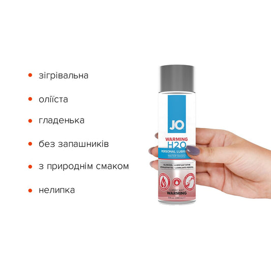 Зігрівальна змазка на водній основі JO H2O WARMING з екстрактом перцевої м’яти