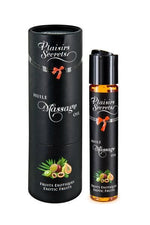 Масажна олія Plaisirs Secrets Exotic Fruits з афродизіаками їстівна, подарункове паковання