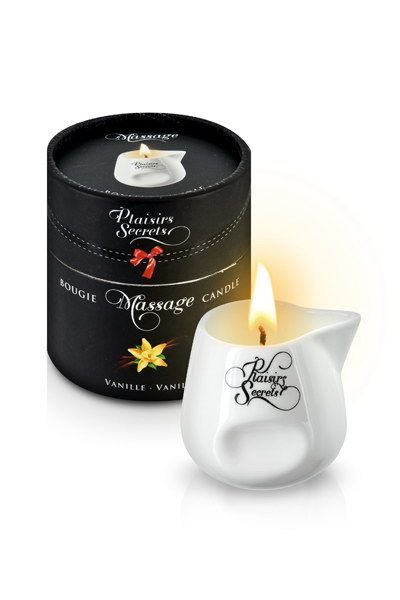 Масажна свічка Plaisirs Secrets Vanilla подарункове паковання, керамічний посуд