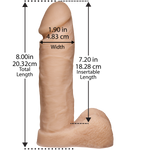 Фалоімітатор Doc Johnson Platinum TRUSKYN - The Tru Ride 8 Inch, діаметр 4,8 см, двошаровий силікон